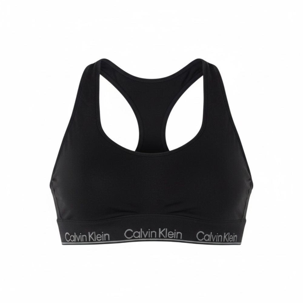 Calvin Klein Seamless Wire-Free Bralette Black Logo Band S M Comfort, Strech NWT